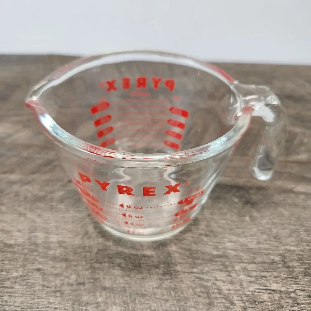 Vintage Pyrex 1 Cup Measuring Cup Bold PYREX Front Print Microwavable USA
